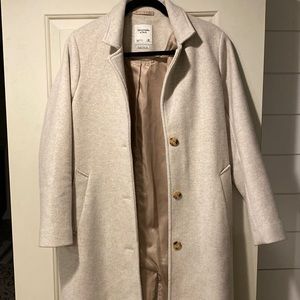 Ambercrombie & Fitch- medium/petite cream wool coat